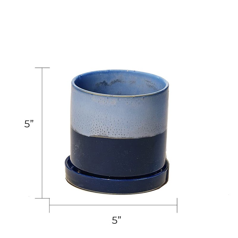 CHIVE â€˜Minuteâ€™ Ceramic Planter Pot â€” Cute 5â€ Colorful Succulent Pots for Indoor & Outdoor House Plants â€” Beautiful Modern Farmhouse Kitchen Decor â€” Cobalt Blue - Image 3